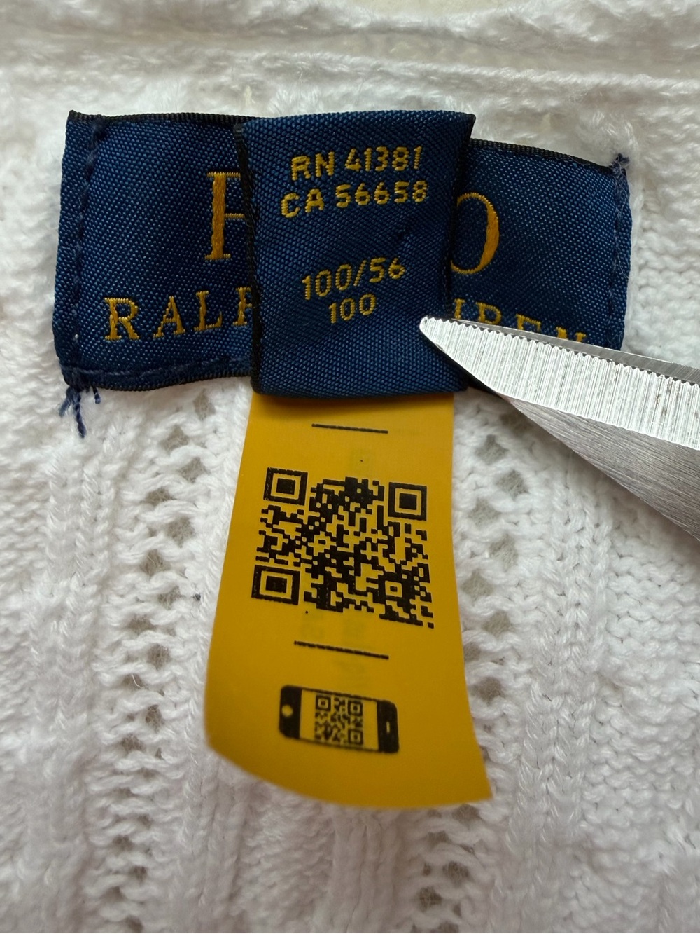Polo Ralph Lauren Soft White Cable-Knit Cropped Cardigan - 3 - Picture 9 of 9